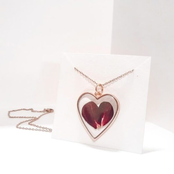 Dried Rose Resin Necklace